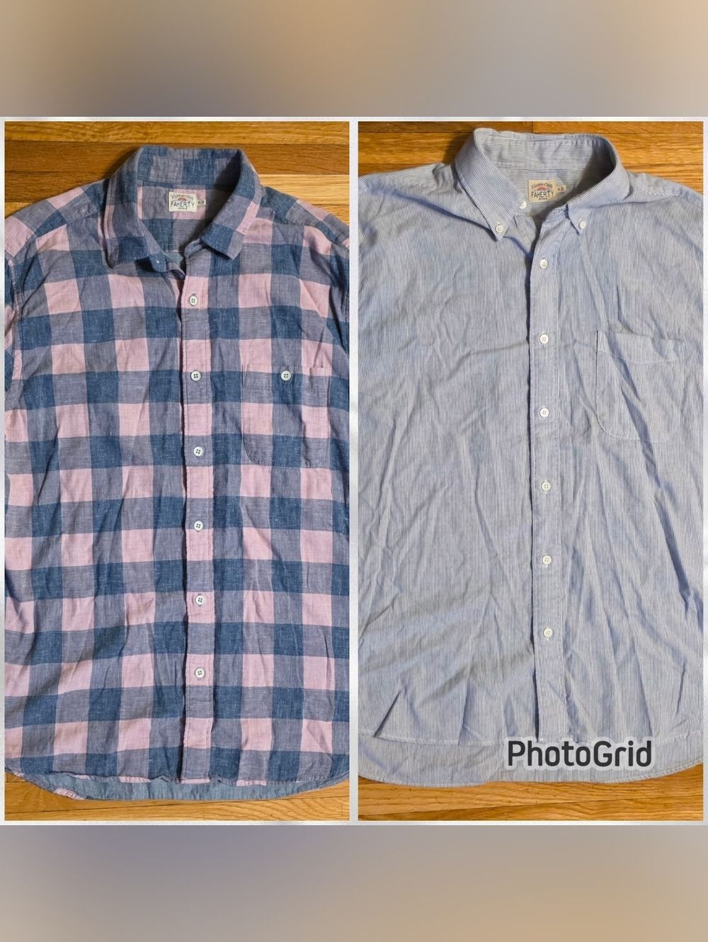 Faherty Men’s XL Shirt Bundle - Legend Movement Plaid Stripe Surf Beach Check